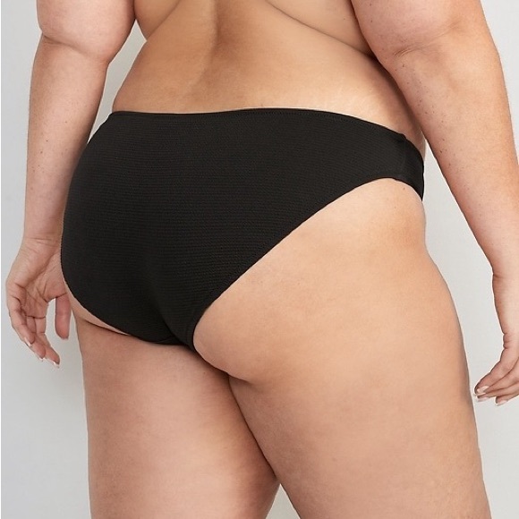 Old Navy Low-rise classic pucker bikini swim bottoms XXL black bathing suit - Picture 3 of 15